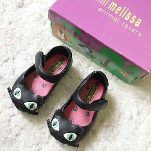 Mini Melissa  Black Cat Ultragirl II Mary Janes - Picture 1 of 11